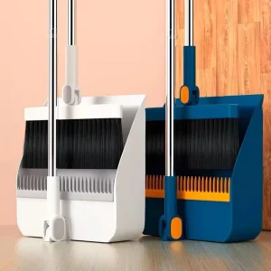 FF2189 Long-Handle 180-Degree Rotatable Stand-Up Broom and Dustpan Set