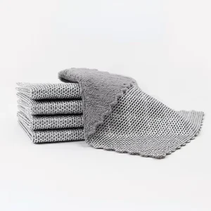 FF2801 Kitchen Microfiber Wire Dishwashing Rags Double Side Dish Cloth Towel Non Scratch Cleaning Cloths