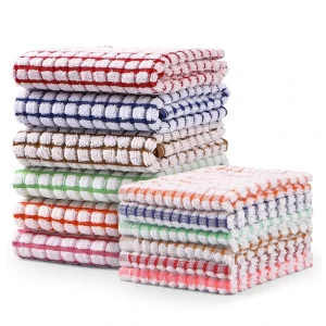 FF3151 Lint Free Waffle Weave Cotton Yard Cleaning Cloth Kitchen Dish Cloths Tea Hand Towel Dust Rags Cotton Microfiber Towel