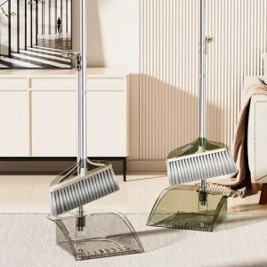 FF5189 Indoor Broom and Dustpan Set with Soft Bristles for Home, Kitchen, and Office