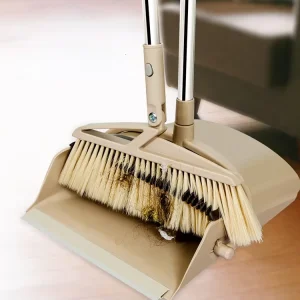 FF5201 Adjustable Head Floor Sweeping Broom and Dustpan Set with Cleaning Teeth