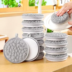 FF5715 Bubble Steel Wire Non-Scratch Double-Sided Dish Scrubber Scouring Pads Steel Wool Kitchen Sponge