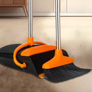FF5759 Home Office Soft Bristle Floor Sweeping Broom Combo Set with Dustpan Teeth Broom and Dustpan Set