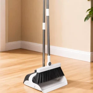 FF5760 Home Office Soft Bristle Floor Sweeping Broom Combo Set with Dustpan Teeth Broom and Dustpan Set