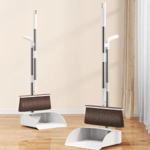 FF5763 Indoor Floor Sweeping Broom and Dustpan Set with Dustpan Teeth