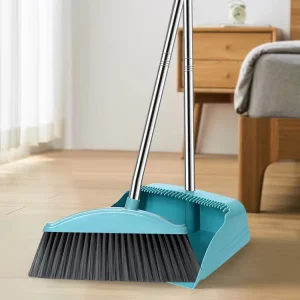 FF5764 Home and Office Floor Sweeping Broom and Dustpan Set with Dustpan Teeth, Soft Bristles