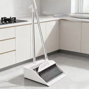 FF5767 Plastic Indoor Floor Sweeping Broom and Dustpan Set with Dustpan Teeth