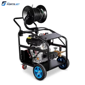 FORTEJET 200Bar Diesel Sewer Jetting Machine 25L min Industrial High Pressure Drain Cleaning Machine for Pipeline Maintenance