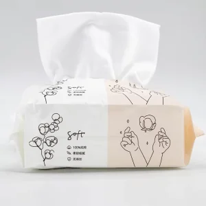 FSC GMPC CE ISO13485 BSCI Disposable Soft 60 80 100 Pcs Towel 100% Cotton Facial Tissue Paper Dry Wipes