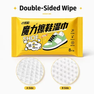 Factory 2 Sided Shoe Wet Wipes Polish Shine Leather Sneaker Cleaning Disposable Wipes Powerful Stain Removal Wipes