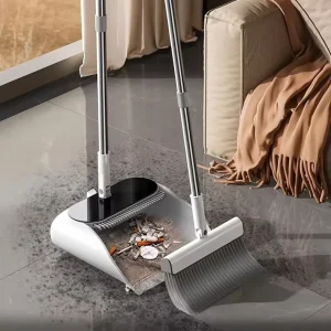 Factory Broom Dustpan Set Telescopic Stainless Steel Comb Teeth Combo Wet Dry Household Sweeping Tools