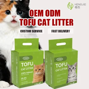 Factory Bulk Biodegradable Tofu Cat Litter Flushable Dust Free Multi Color 2.5KG 5KG Package for Pet Store