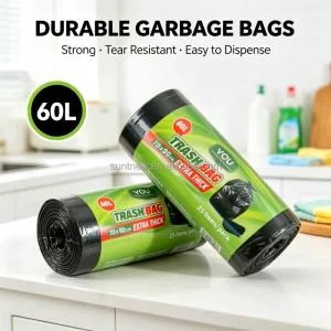 Factory Custom Black Heavy Duty Storage HDPE Kitchen Large Roll Disposable Trash Eco Friendly Garbage Bags