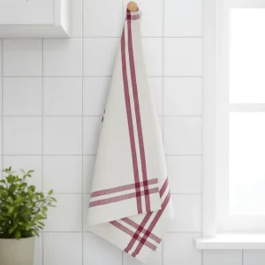 Factory Custom Cotton Kitchen Tea Towels Dish Towels with Woven Stripes Eco-Friendly Quick-Dry BSCI OEKO-TEX Certified