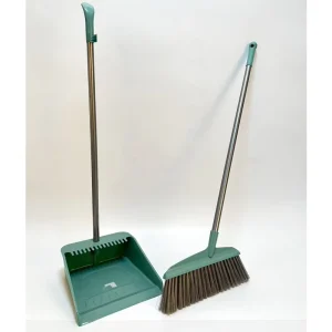 Factory Custom Green Broom and Dustpan Set Low Price Cleaning Broom and Dustpan Set for Household