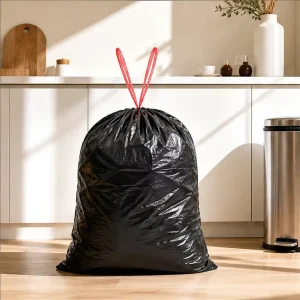 Factory Custom Waterproof Drawstring Roll Garbage Bag Strong Disposable Trash Bags 13 Gallon Kitchen Trash Bags for Home Use