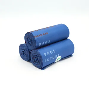 Factory Customized 40 55 60 95 Gallon Large Black Biodegradable PLA Trash Bags with Gravure Printing for Kitchen Use