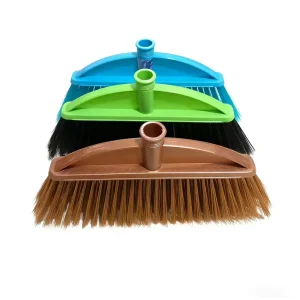 Factory Customized Plastic Broom Head with Wooden Handle, Soft PP Bristles and Dustpan for Home Cleaning