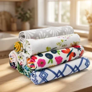 Factory Digital Print Microfiber Dish Cloth Super Absorbent Kitchen Cleaning Cloth Soft 25*25cm Tea Towel