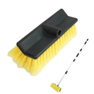 Factory Direct 11-Inch 5-Sided Flow-Through Brush Head for Trucks, Vans, and Solar Panels with PET Bristles