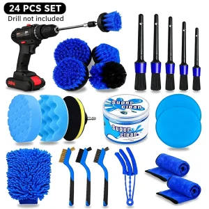 Factory Direct 24-Piece Car Detailing Kit Auto Wax Polishing Sponge Wheel Rim Cleaning Tools Set