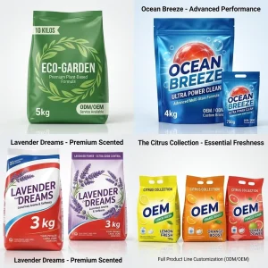 Factory Direct 25kg Bulk Laundry Detergent Powder Base Powder ISO Halal Certified Fast Delivery