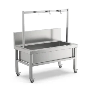 Factory Direct 304 201 Commercial Mobile Food Cart Mop Washing Pool Stainless Steel Trolley for Hotel Kitchen