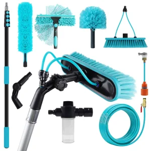 Factory Direct Adjustable Long Handle Cleaning Brush Set for Windows, House Siding, and Boats