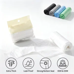 Factory Direct Biodegradable PSM Starch T-Shirt Trash Bags 25 Micron Vest Type for Office Kitchen Bedroom