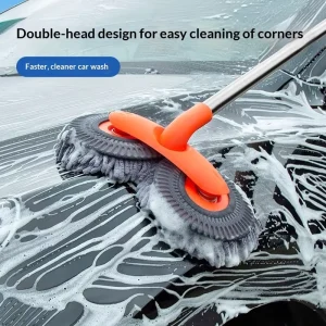 Factory Direct Chenille Car Wash Mop with Rotating Soft Bristle Brush Long Handled Auto Cleaning Tool for Scratch Free Car Care