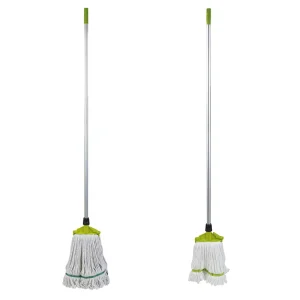 Factory Direct Cotton Dust and Wet Mop with Iron Pole, Plastic Tray, and Jaw Clamp