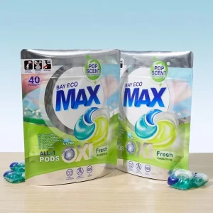 Factory Direct Custom Metallic Resealable Stand-Up Pouch for Laundry Detergent Pods and Liquid Soap Capsules