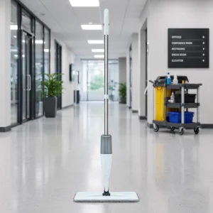 Factory Direct Custom Stainless Steel 360 Rotating Microfiber Wet/Dry Spray Mop Set with Plastic Basket