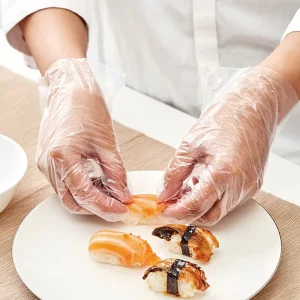 Factory Direct Disposable Gloves for Food Catering Baking Beauty Hairdressing Transparent Thick PE Gloves