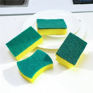 Factory Direct Double-Sided Foam and Green Scouring Pad Kitchen Cleaning Sponge for Dishes and Pots