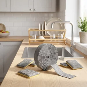 Factory Direct Eco Friendly Semi Finished Strong Cleaning Scouring Pads Polyester Raw Material
