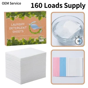 Factory Direct Fast Dissolving Laundry Detergent Sheets 160 Loads Eco Friendly Custom Formula OEM Service Laundry Sheets for Home