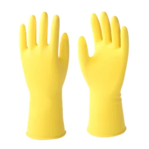 Factory Direct Flock-Lined Latex Rubber Kitchen Cleaning Gloves, 40g