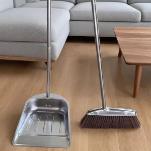 Factory Direct Home Broom Dustpan Set Stainless Steel Thickened Garbage Shovel Broom Indoor Outdoor Good Quality