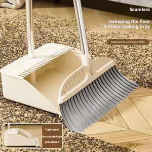 Factory Direct Long Handle Broom and Dustpan Set Two Pcs Perfect for Home Office Indoor Outdoor Cleaning