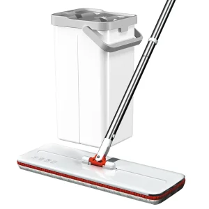 Factory Direct Microfiber Flat Mop with Magic Washing Bucket Modern Design Hand Free Squeeze for Household Hotels Cleaning Mops
