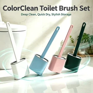 Factory Direct New Household Wall Mount Toilet Brush Cleaning Set Silicone & Plastic Material No Dead Angle Easy to Clean
