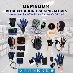 Factory Direct Robotic Hand Rehabilitation Gloves Hand Massager Timing Control Built-In Battery USB Rechargeable