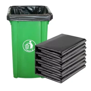 Factory Direct Sales Large sized Black Garbage Bags with Flat Mouths and Commercial grade Kitchen Cleaning Bags Plastic Bags