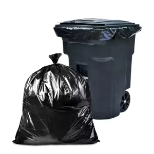 Factory Direct Supply Large Black Garbage Bags with Valve Embossed HDPE Plastic