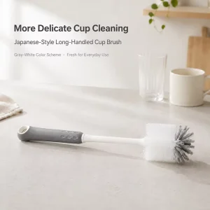 Factory Direct Supply Large Cleaning Cup Brush with Long Plastic Handle