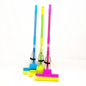 Factory Direct Supply Telescopic Iron Pole Sponge Mop Super Absorbent Roller Type Squeeze Water Collodion Floor Mop