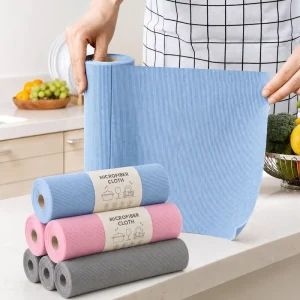 Factory Direct Tear Off Microfiber Glass Cloth Roll Custom Logo Color OEM Perforated Window Cleaning Wipes