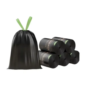 Factory Drawstring Disposable Heavy Duty Garbage Bag Roll Trash Plastic Garbage Bag Recycled