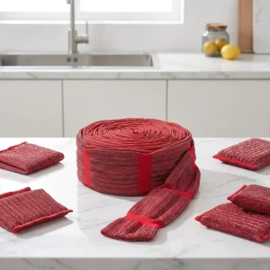 Factory Durable Non Scratch Colorful Fabric Choose Sponge Scourer Raw Material